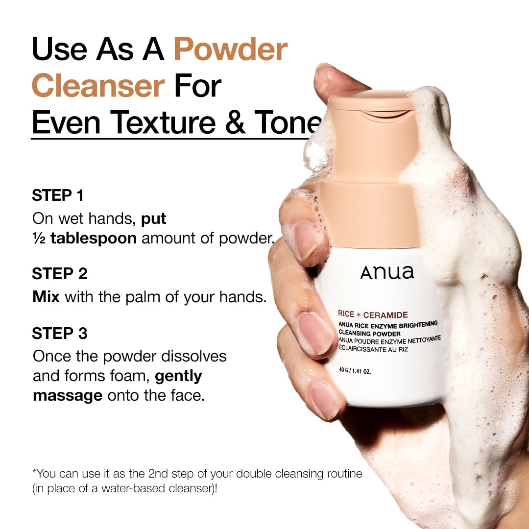 Cleansing Foam - Anua Rice Enzyme Brightening Cleansing Powder