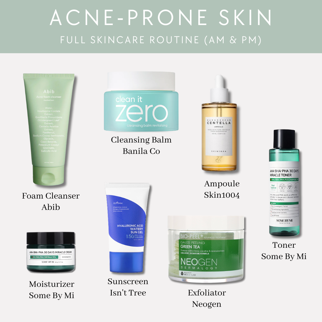 Full Skincare Routine for Acne Prone Skin