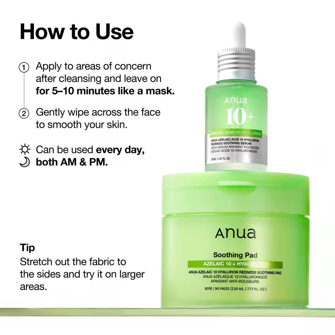 Toner - Anua Azelaic 10 Hyaluron Redness Soothing Pad