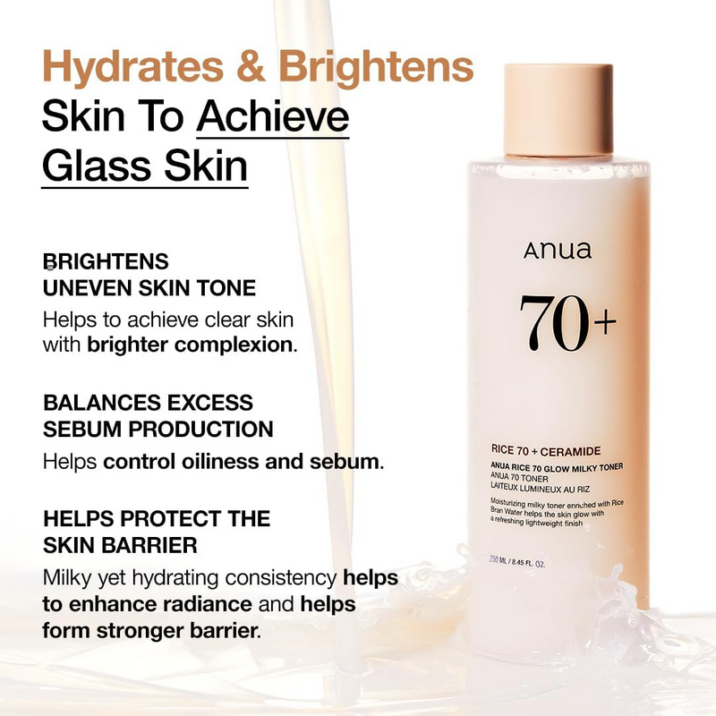 Toner - Anua Rice 70 Glow Milky Toner