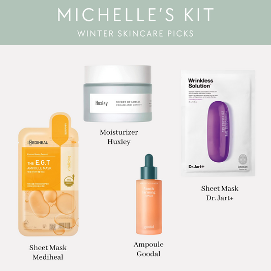 Korean skincare products for mature skin type. Defy signs of aging, improve wrinkles and fine lines, improve skin elasticity, reverse signs of aging, nourish and deep moisturize the skin with the Goodal apricot collagen youth firming ampoule, the Huxley secret of sahara anti-gravity cream, Dr Jart wrinkless solution gel sheet mask, and the EGT ampoule sheet mask from Mediheal. These are the best Korean skincare products for mature skin curated by Michelle BTS onni