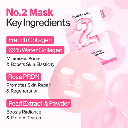 Sheet Mask - Numbuzin No.2 Rose PDRN Collagen Plumping Sheet Mask 1pc