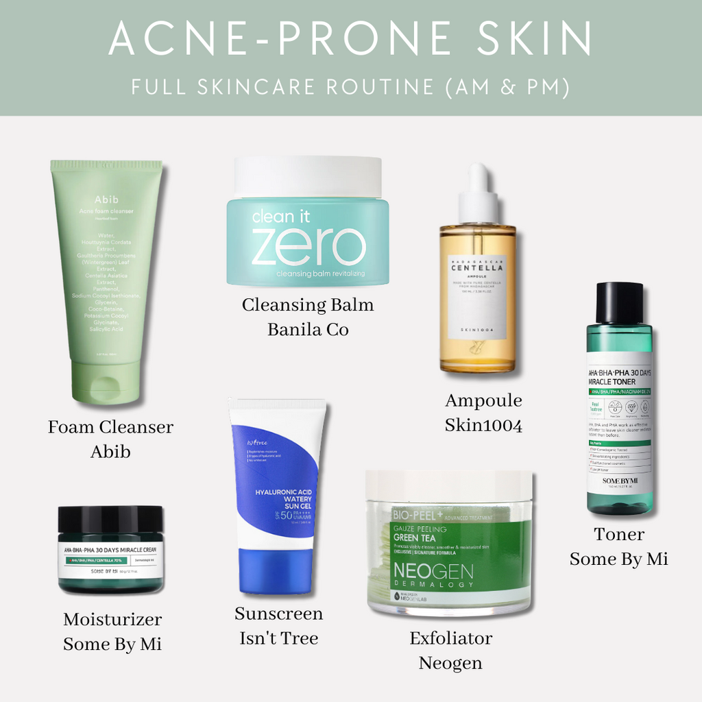 Full Skincare Routine for Acne Prone Skin