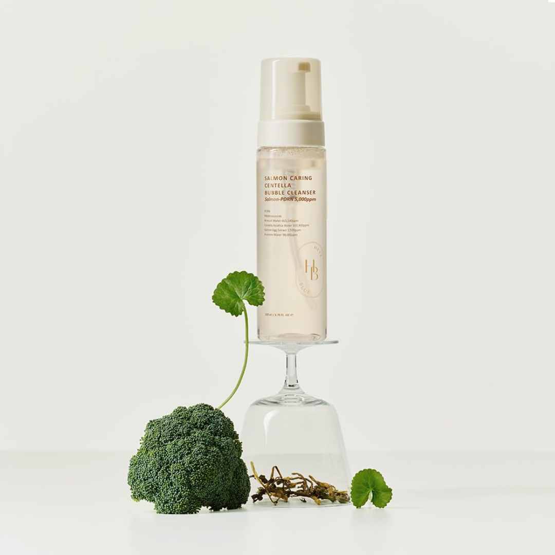Cleansing Foam - Heveblue Salmon Caring Centella Bubble Cleanser